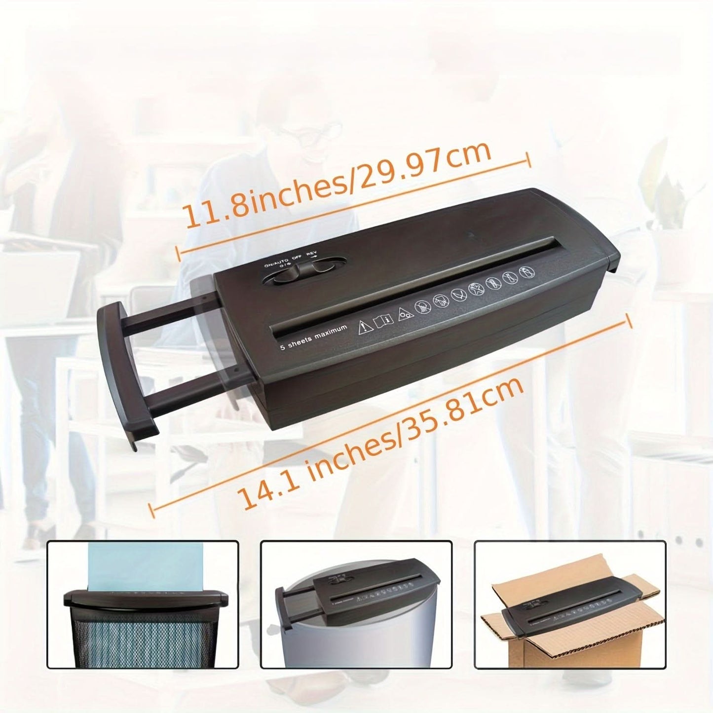 5-Sheet Electric Paper Shredder for Home