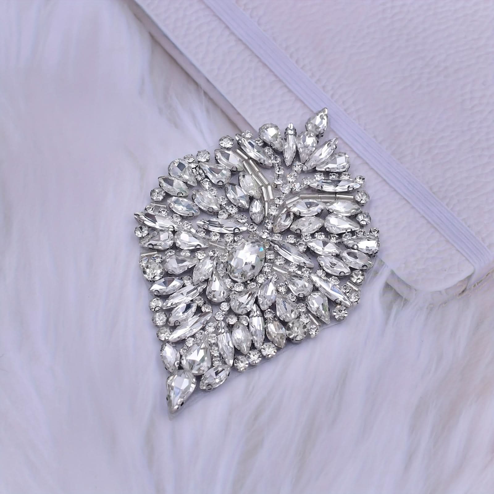 2pcs Silvery Rhinestone Iron-On Patch for Decoration