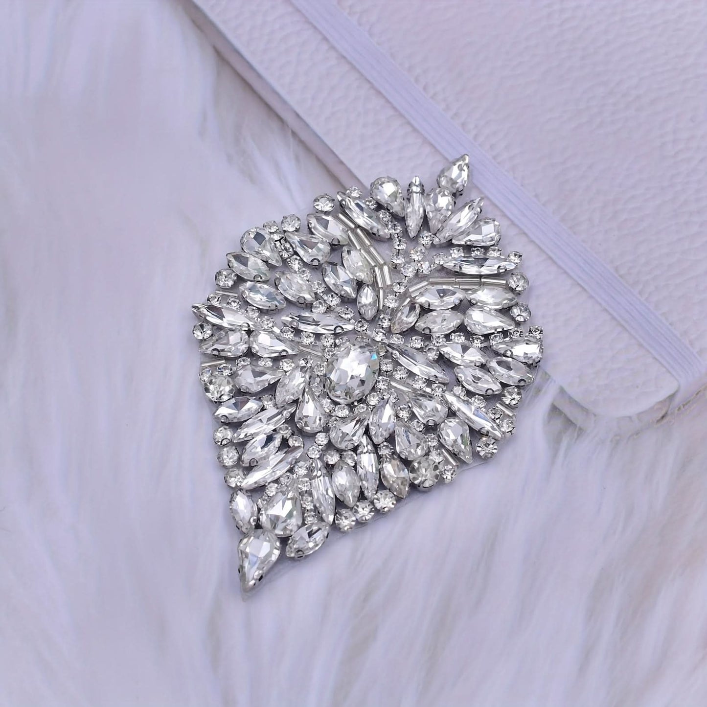 2pcs Silvery Rhinestone Iron-On Patch for Decoration