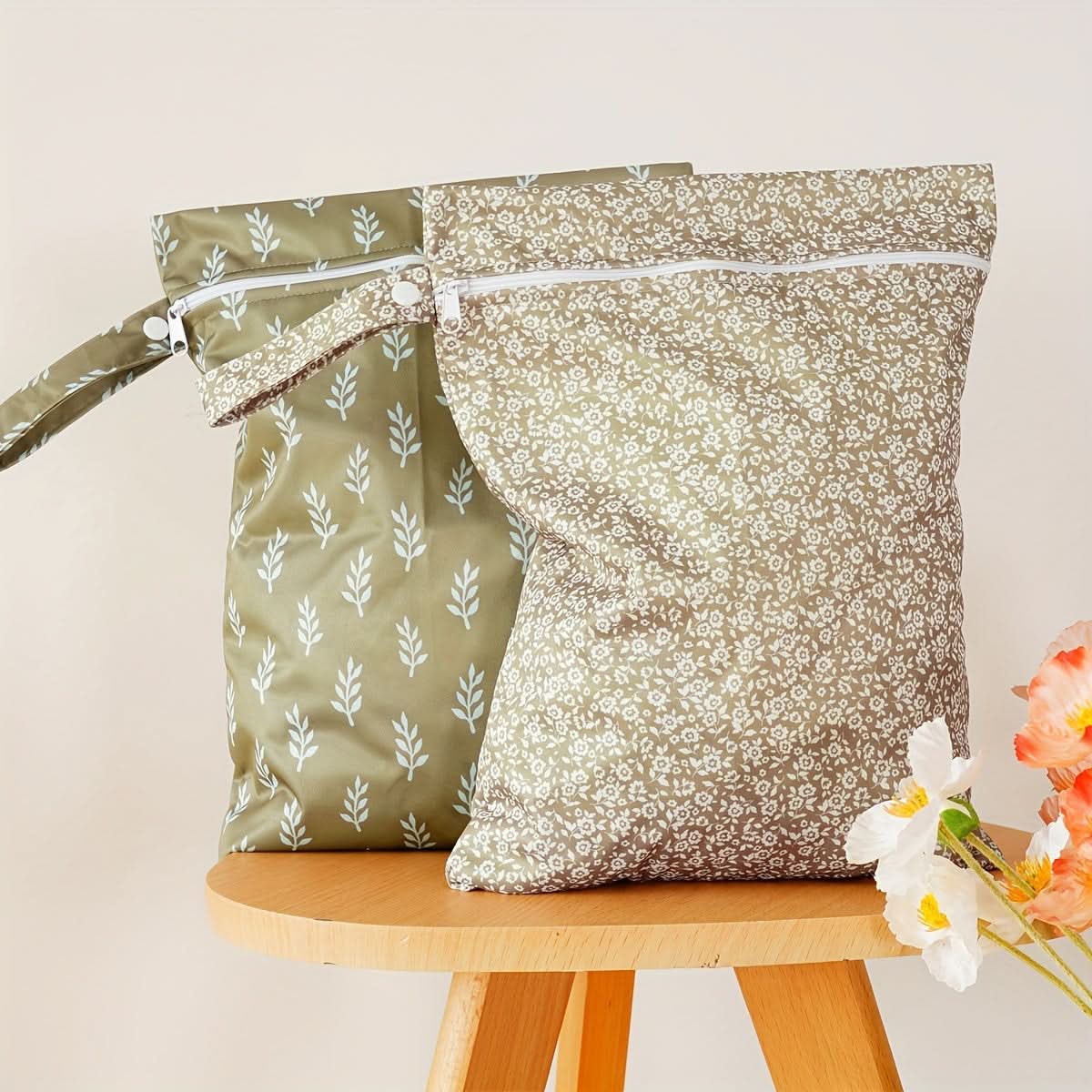 2-Pack Reusable Wet Dry Bags for Diapering