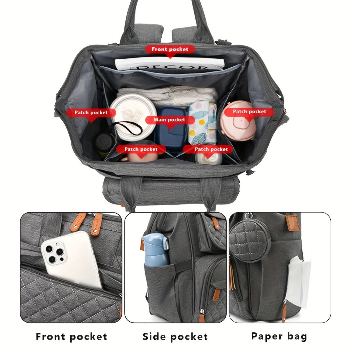 Water-Resistant Diaper Backpack for Moms