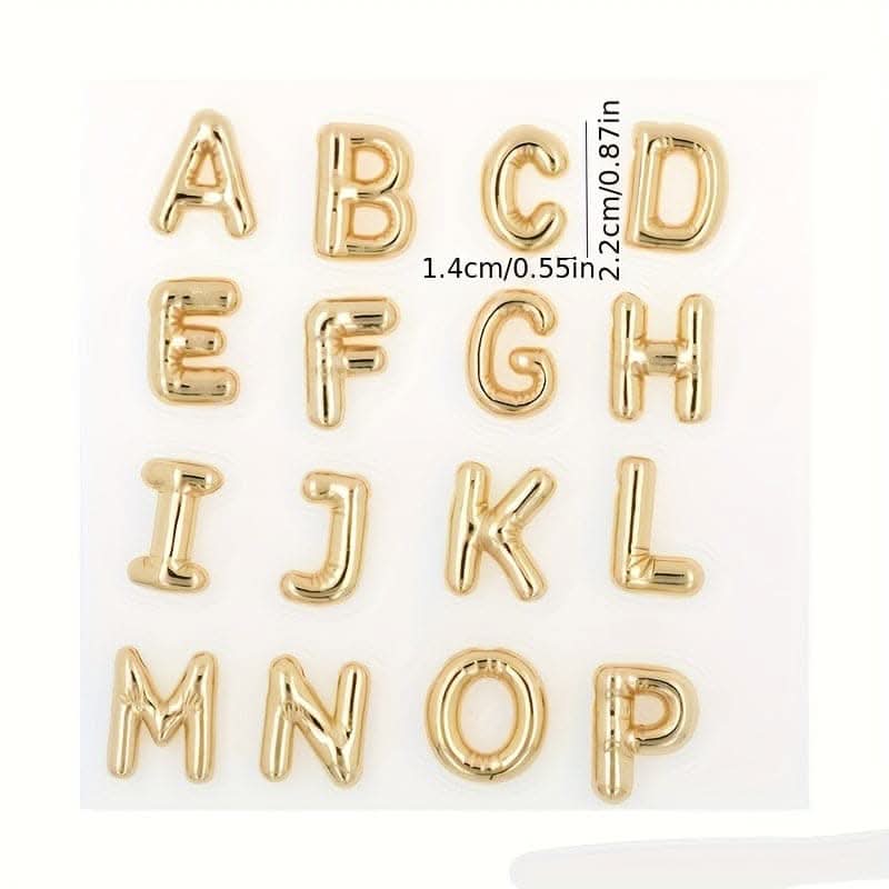 Chunky Golden Alphabet Balloon Pendant Necklace – Stainless Steel