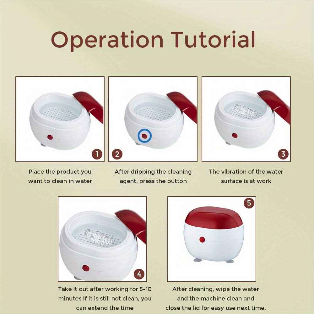 Portable Ultrasonic Denture Cleaner for Jewelry