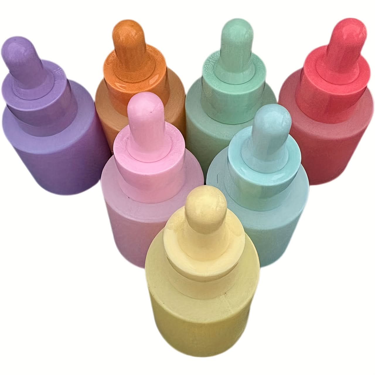 7pcs Frosted Glass Dropper Bottles Set – Essential Oil Containers