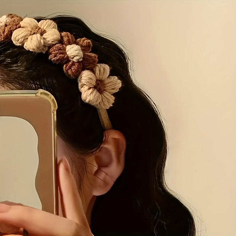 Charming Floral Knitted Headband for Women