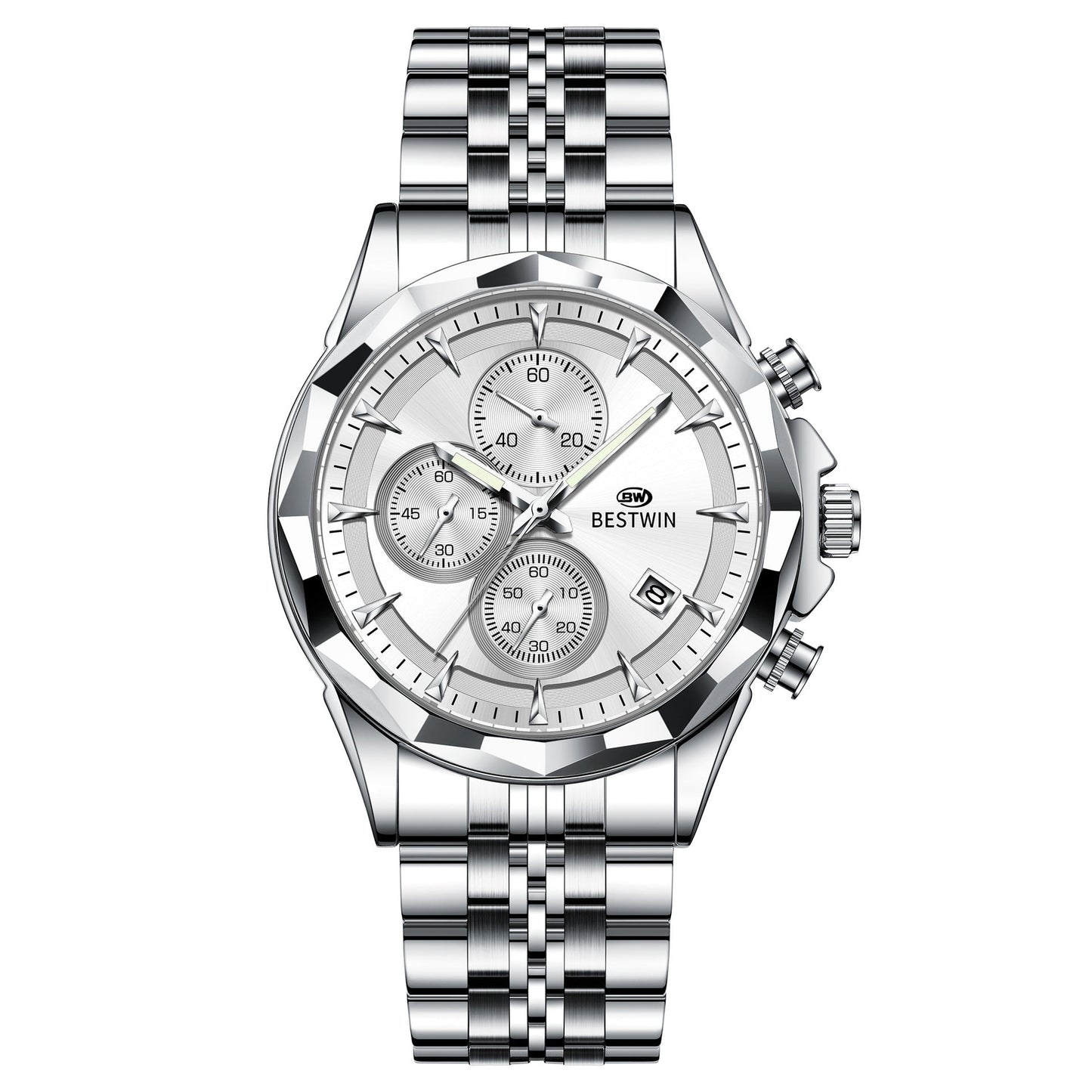 Bestwin BW1734 Luminous thin steel quartz watch for men
