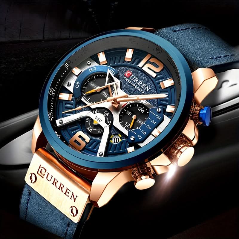 Men's Business Chronograph Watch – Waterproof Analog Quartz Wristwatch