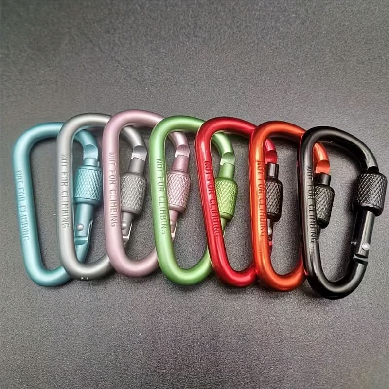 5-Pack Aluminum Carabiner Keychains with Lock