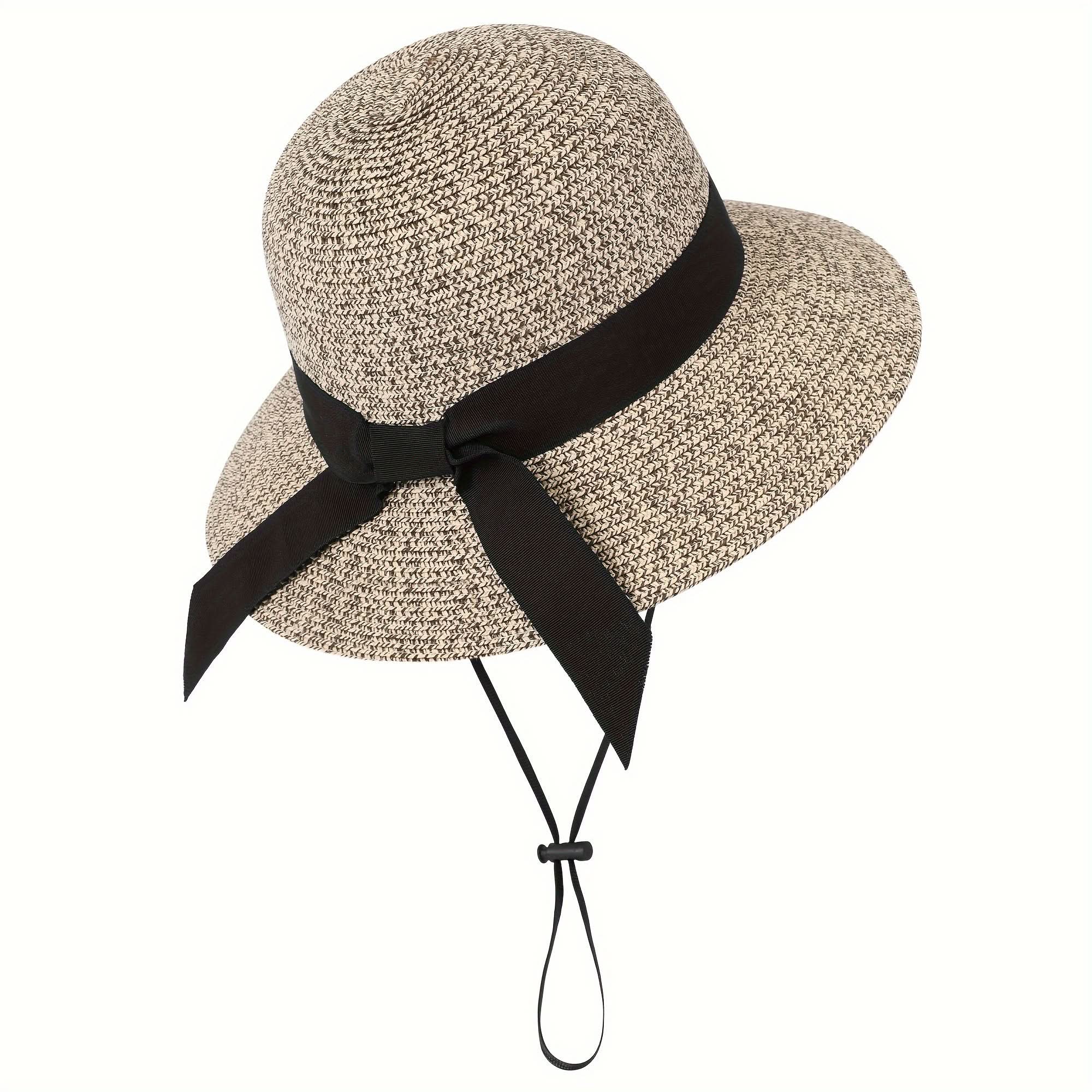 Women’s Wide Brim Straw Sun Hat – Foldable UV Protection Beach Hat