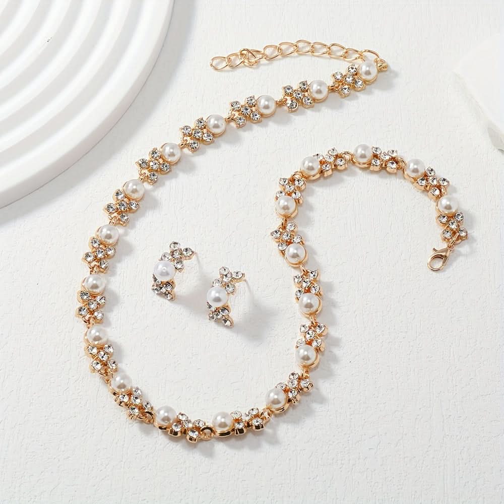 Boho Chic Jewelry Set – Flower-Shaped Earrings & Necklace Combo