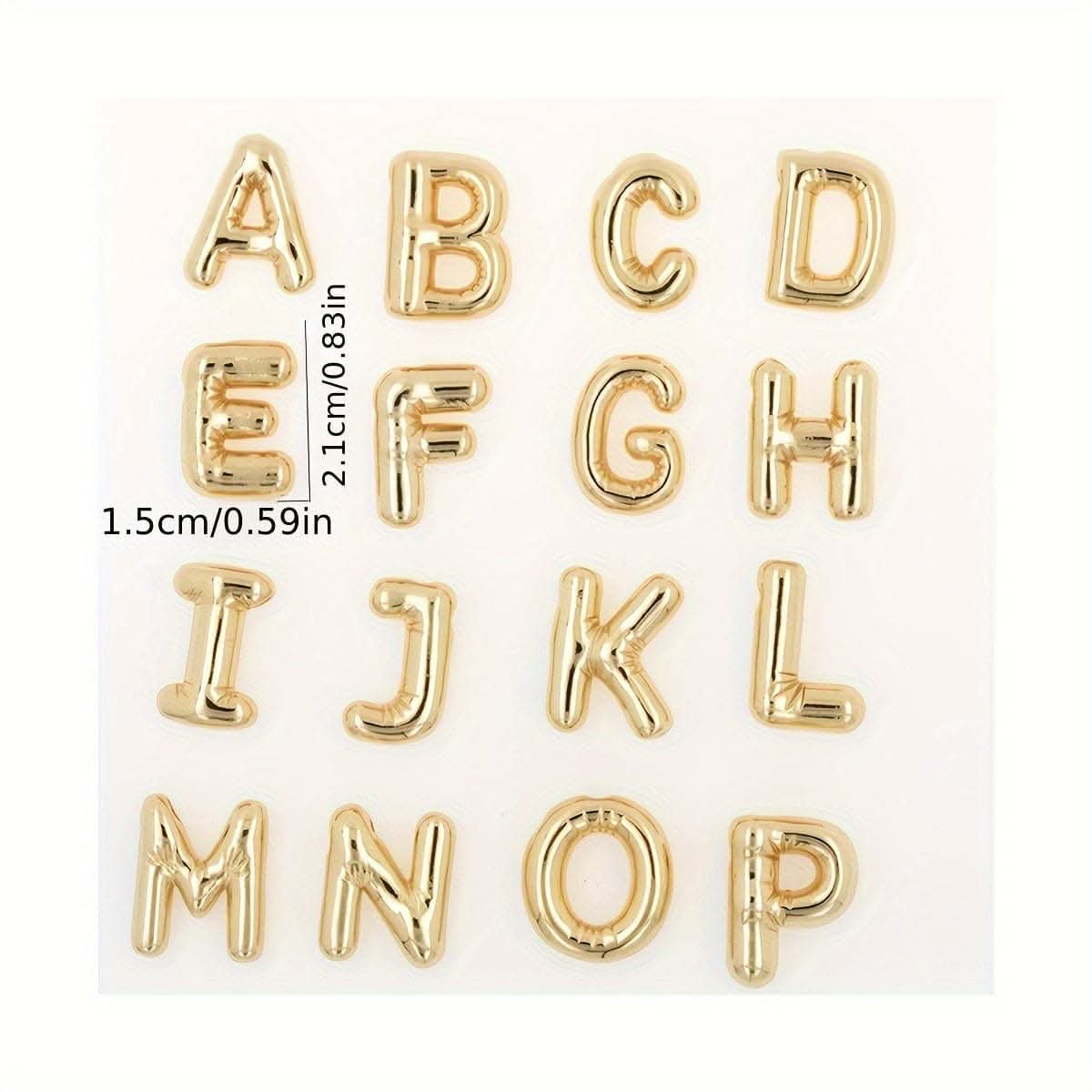 Chunky Golden Alphabet Balloon Pendant Necklace – Stainless Steel