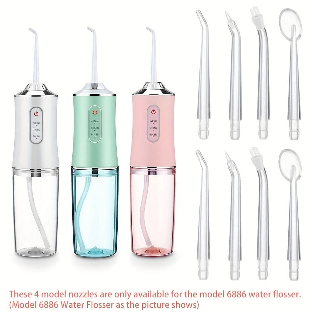8-Pack Gentle Care Water Flosser Tips – Durable Plastic Nozzles for Oral Irrigators