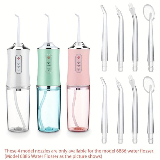 8-Pack Gentle Care Water Flosser Tips – Durable Plastic Nozzles for Oral Irrigators