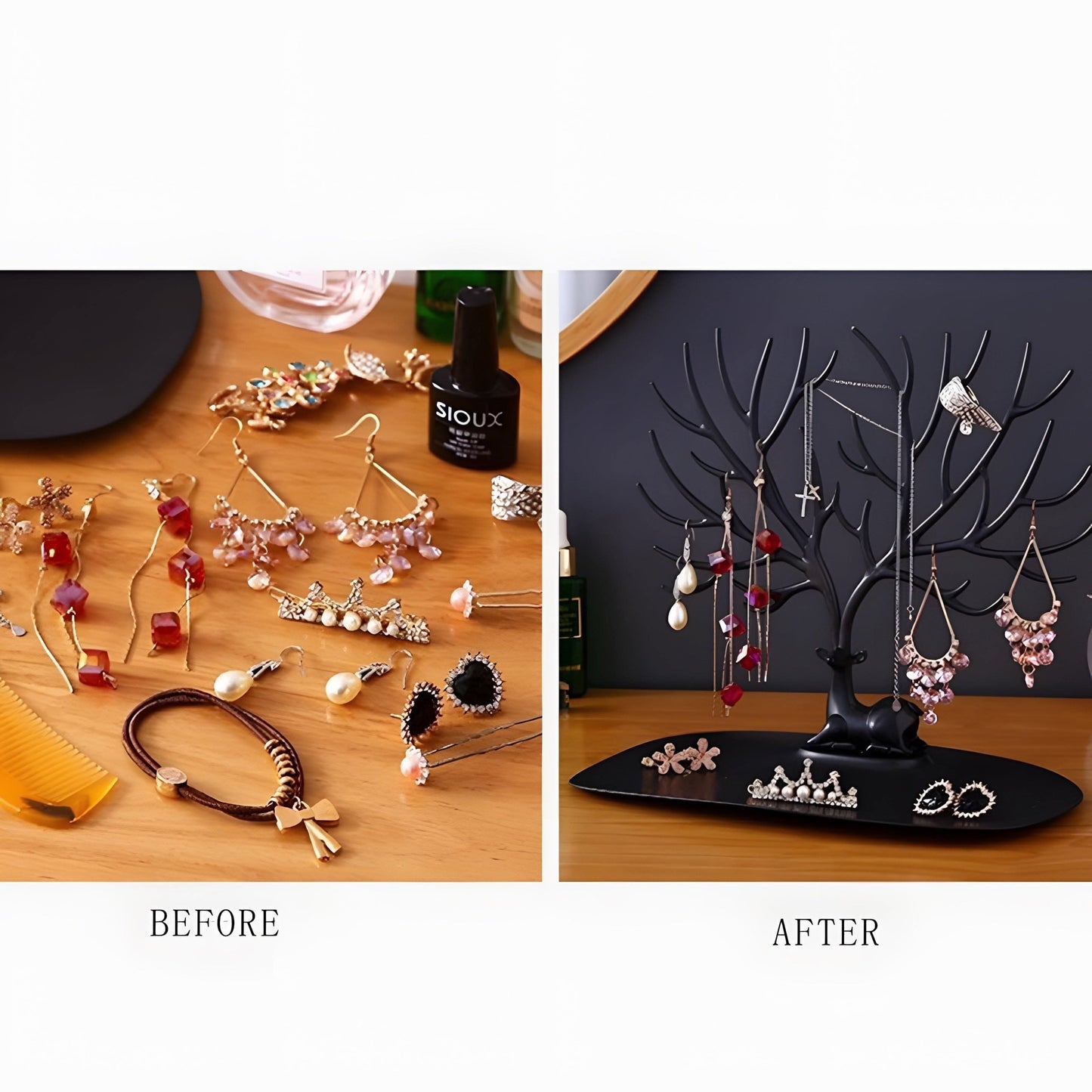 Vintage Deer Branch Jewelry Organizer – Elegant Display Stand