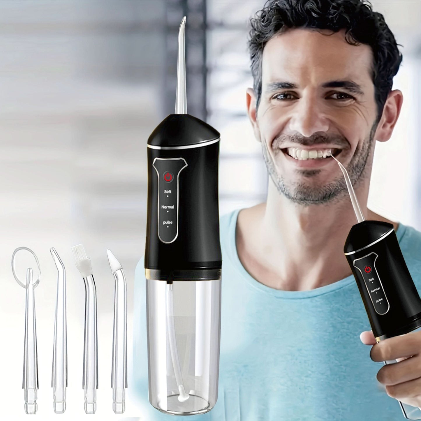 Cordless 4-in-1 Water Flosser – USB Rechargeable