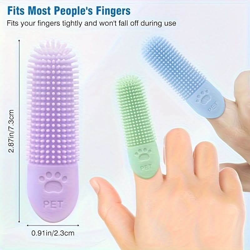 360° Silicone Pet Finger Toothbrush for Dogs & Cats