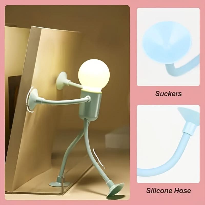 2pcs Foldable Humanoid Night Light Lamps – Creative Desk Accessories