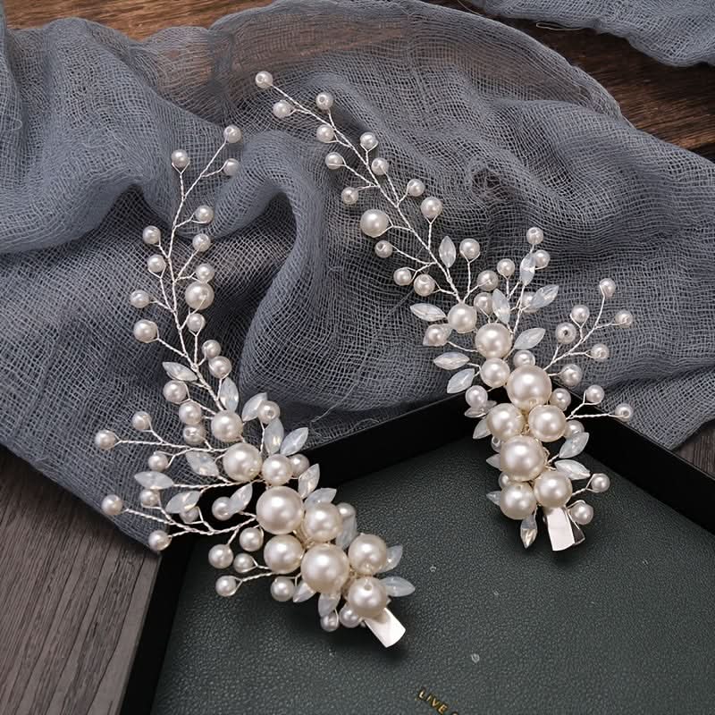 Rhinestone Faux Pearl Bridal Headband Tiara