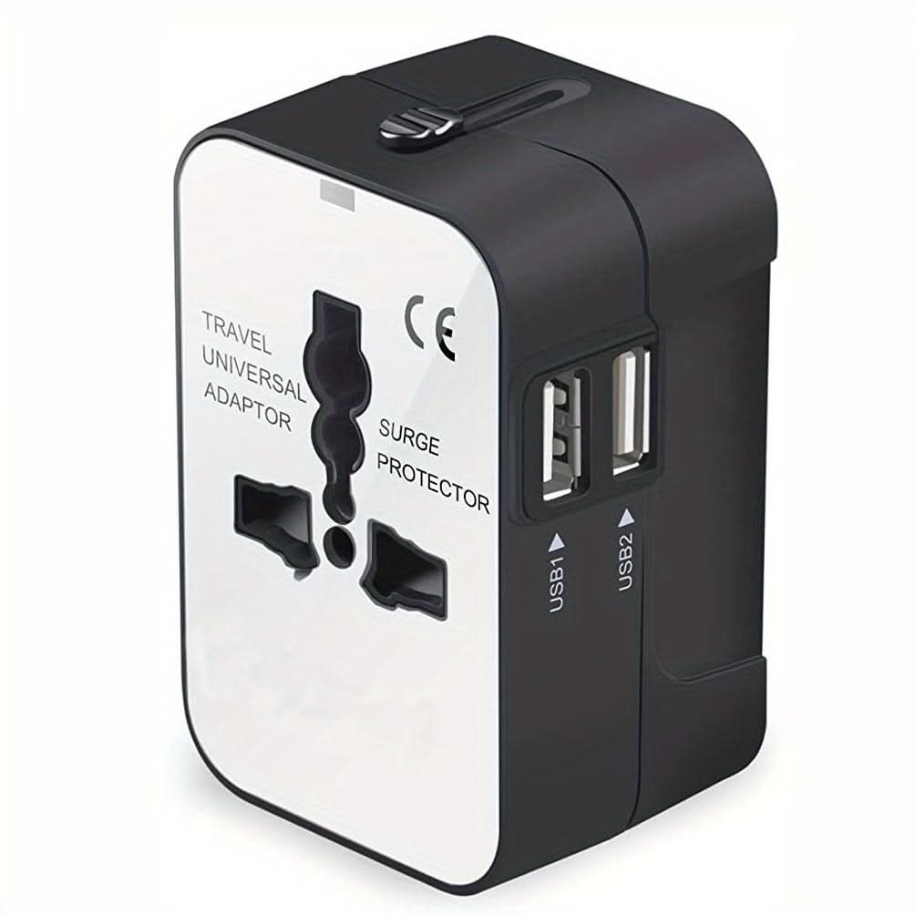 Universal Travel Adapter with Dual USB Ports – All-in-One
