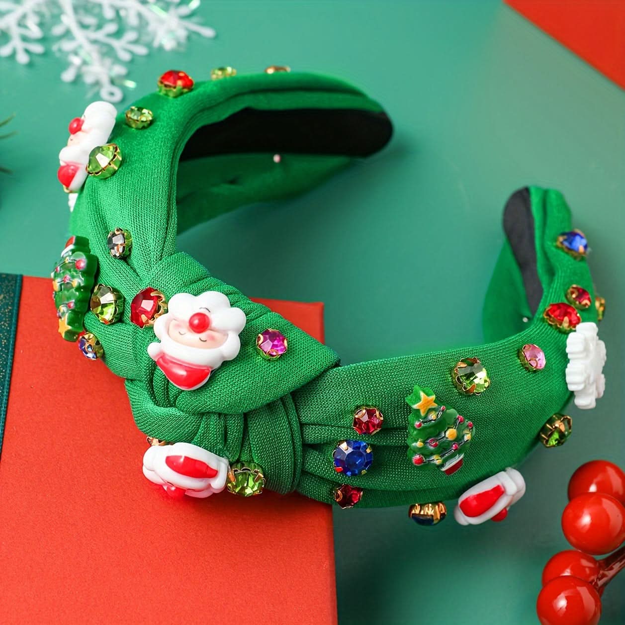 3-Piece Rhinestone Christmas Headband Set for Women
