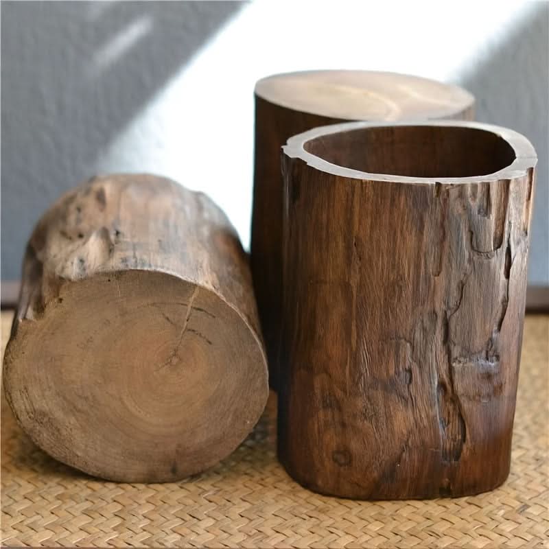 Solid Wood Retro Pen Holder, Desktop Organizer