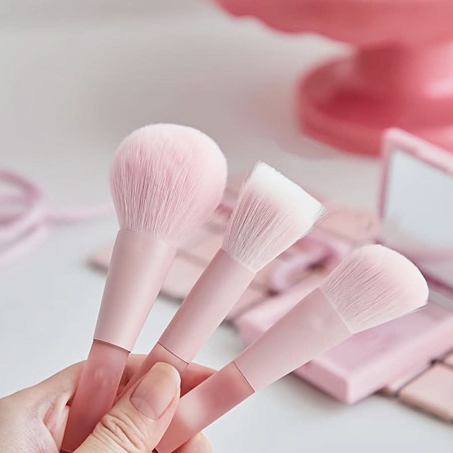 Travel Makeup Brush Set with Cosmetic Bag - 10 pieces