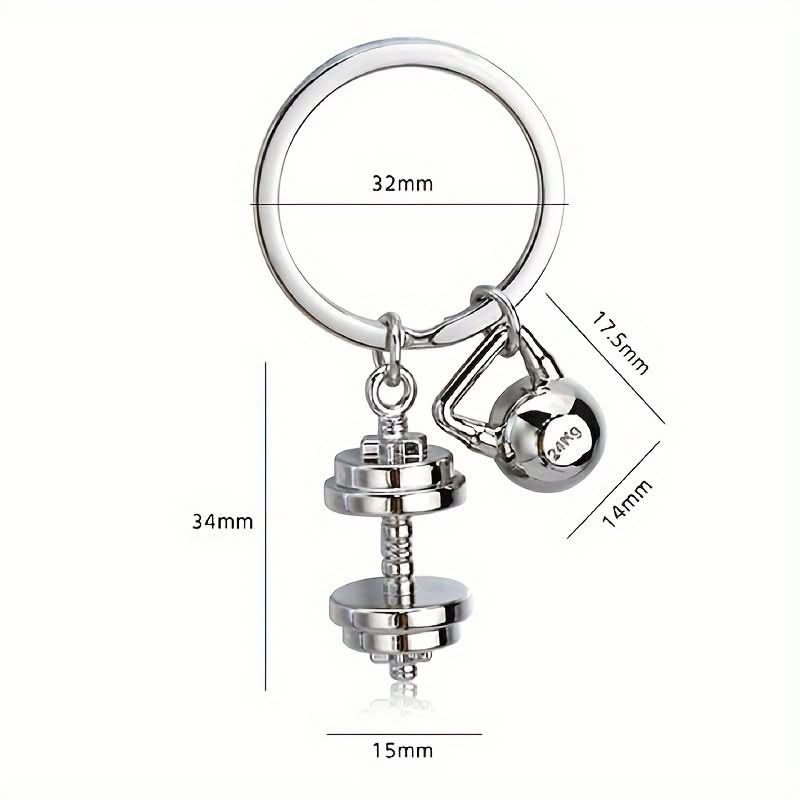Dumbbell Keychain – Zinc Alloy Gym Accessory