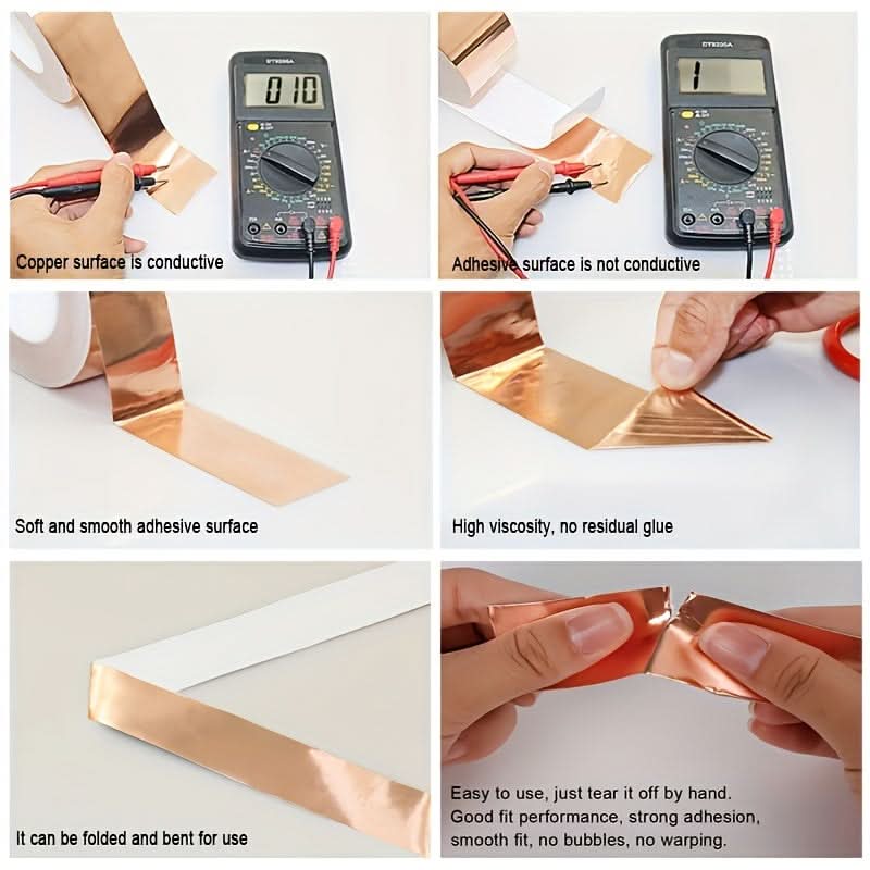 3-Pack 6mm Copper Foil Tape for EMI Shielding