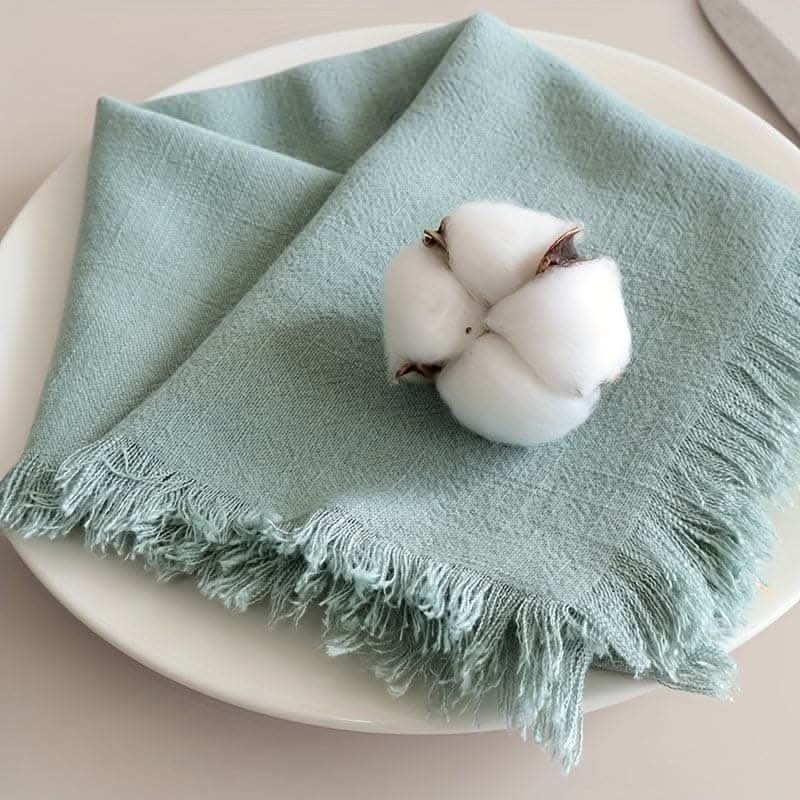 1 pc. Cotton & Linen Napkin Set - Tassel Design, Versatile Kitchen Towel