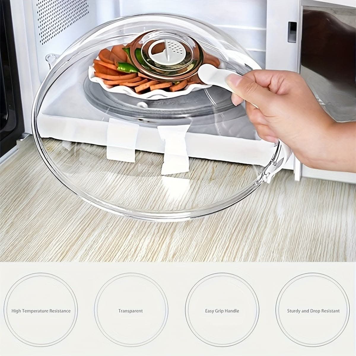 Microwave Oven Splash Proof Cover - Clear Transparent Food Protector