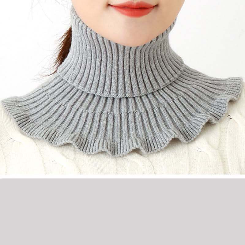 Winter Women's Coldproof Knitted Neck Scarf – Red Fake Collar