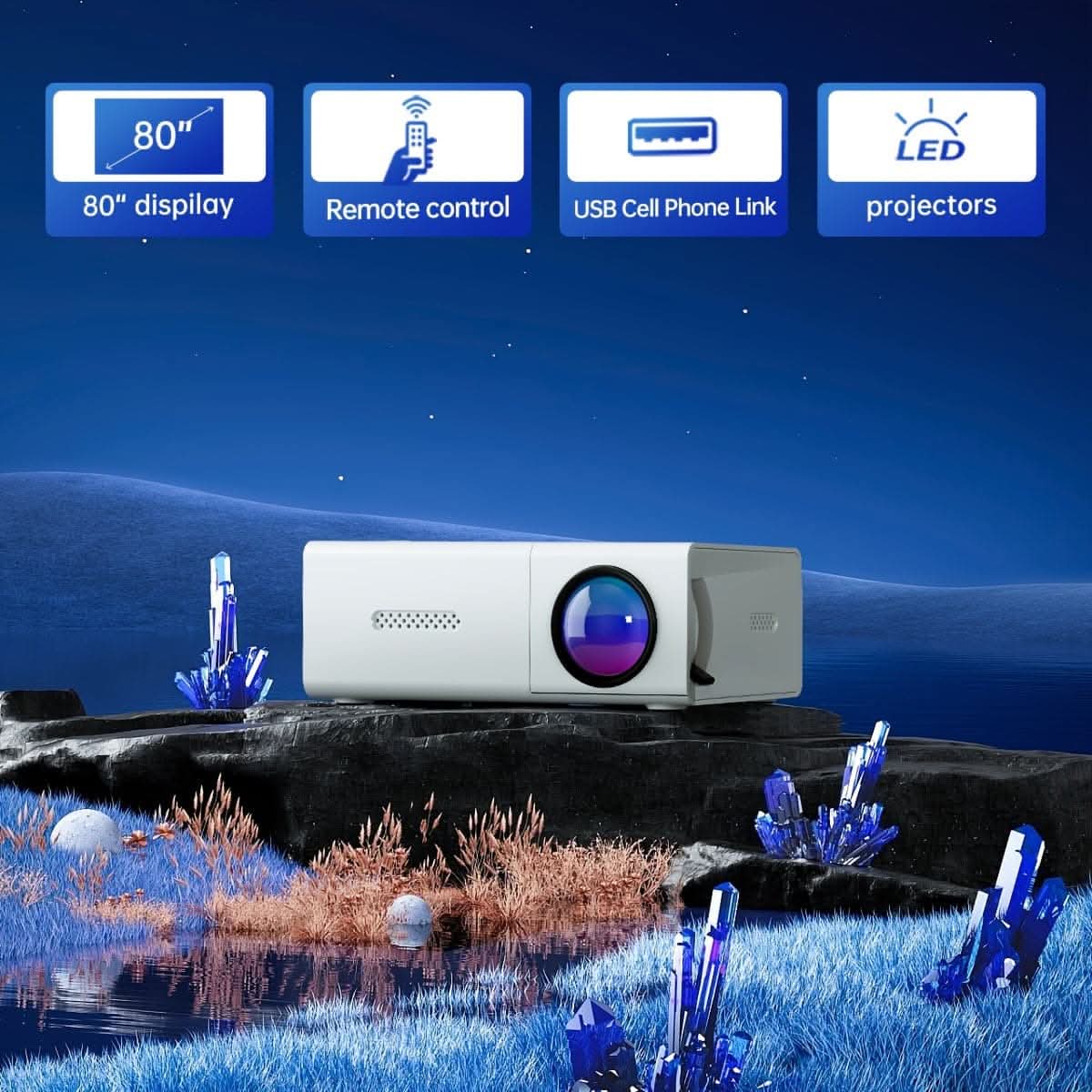 Mini Portable Projector for Home and Outdoor