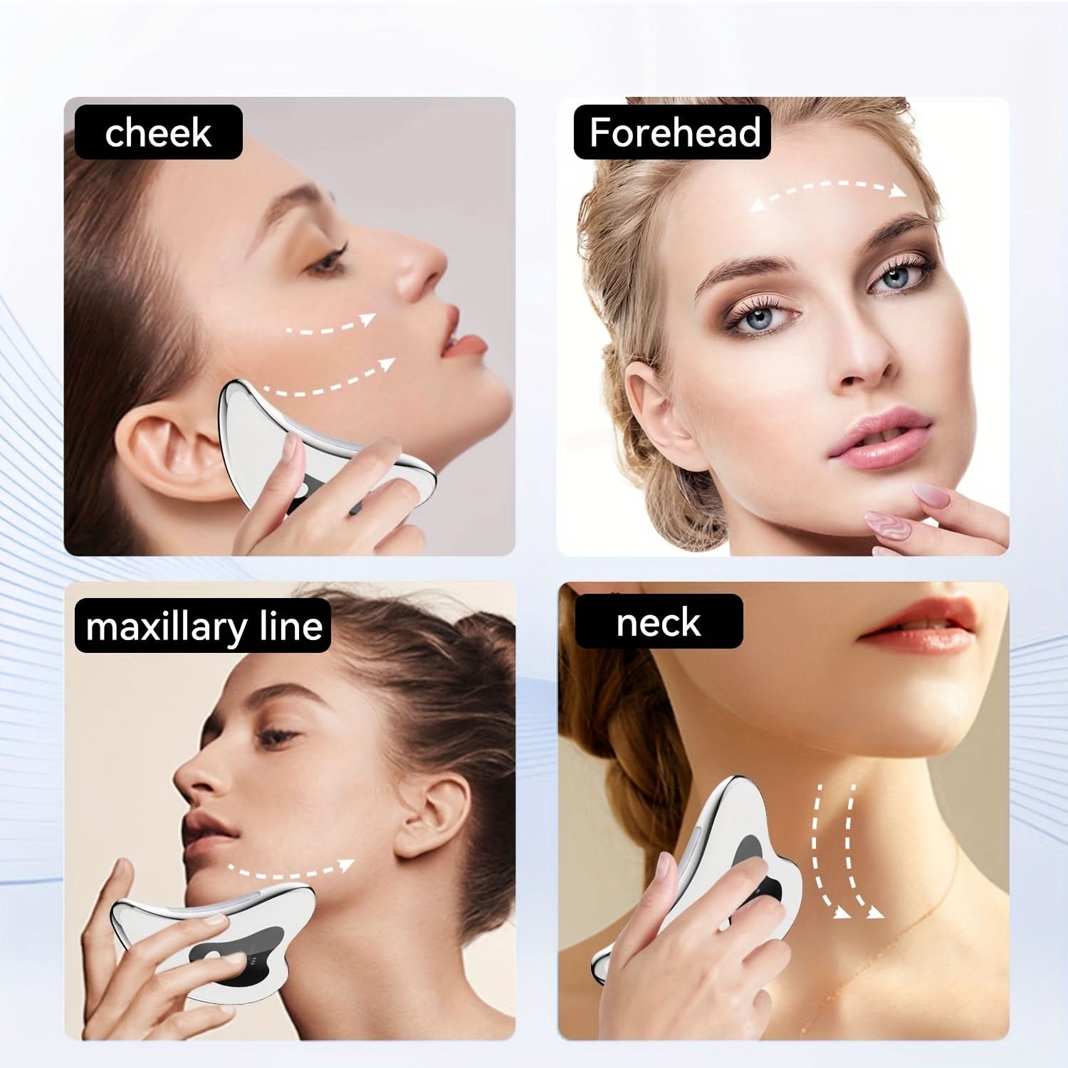 Rechargeable Facial & Neck Massager with LED