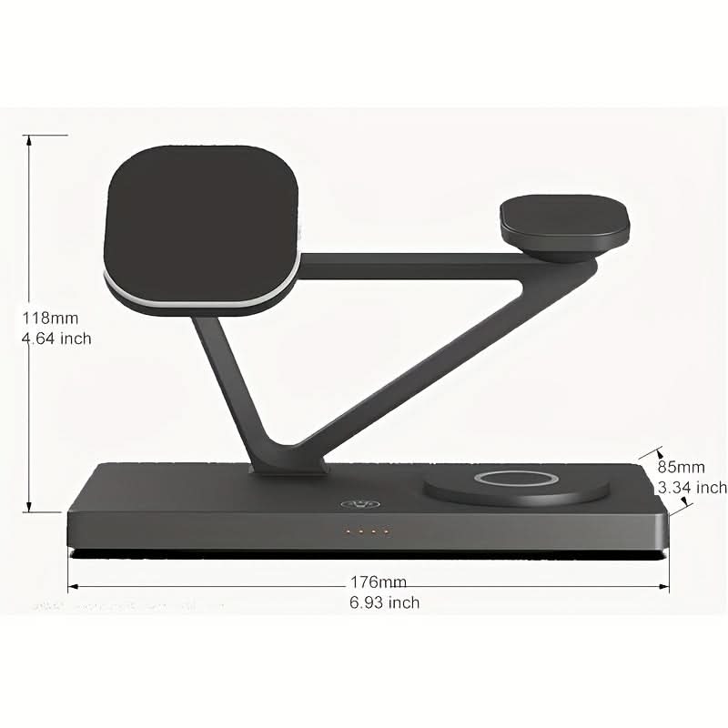 15W Magnetic 5-in-1 Wireless Charging Station with Night Light