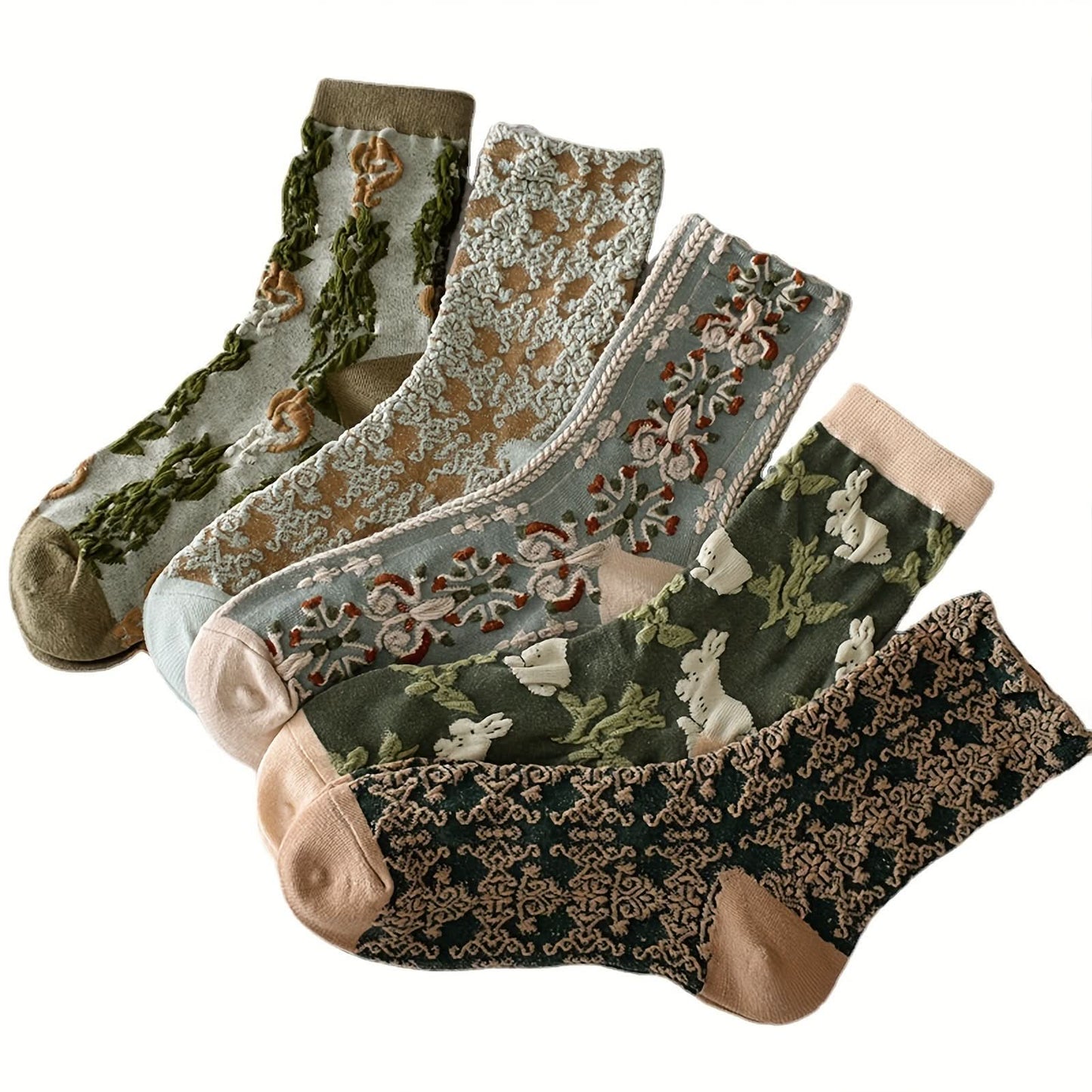 Pack of 10 Pairs Women’s Floral Crew Socks