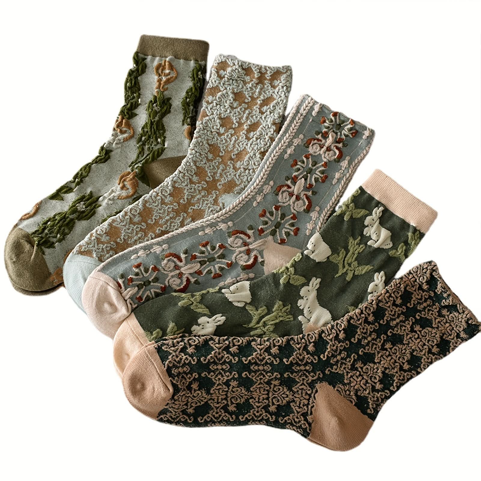 Pack of 10 Pairs Women’s Floral Crew Socks