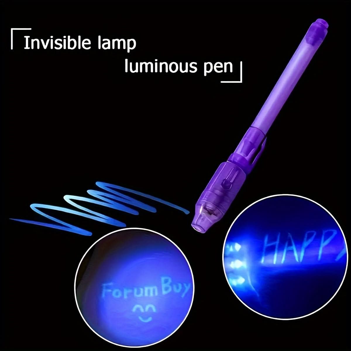 6-Pack Magic UV Glow Ink Pens – Invisible Markers