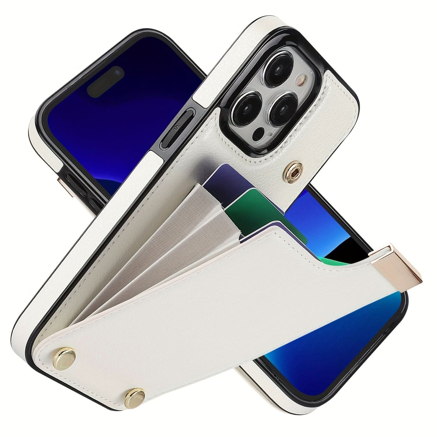Retro Faux Leather iPhone Case with Card Slot
