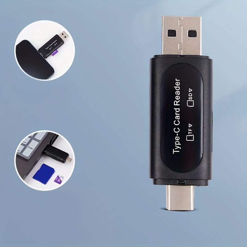 4-in-1 Dual Slot Card Reader - Type C/USB