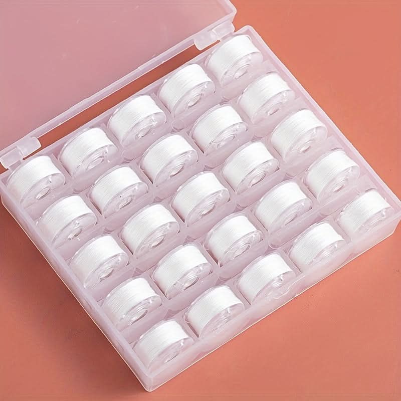 25/36pcs Deluxe Sewing Bobbin Set - Color-Coded Box with Pre-Threaded Bobbins