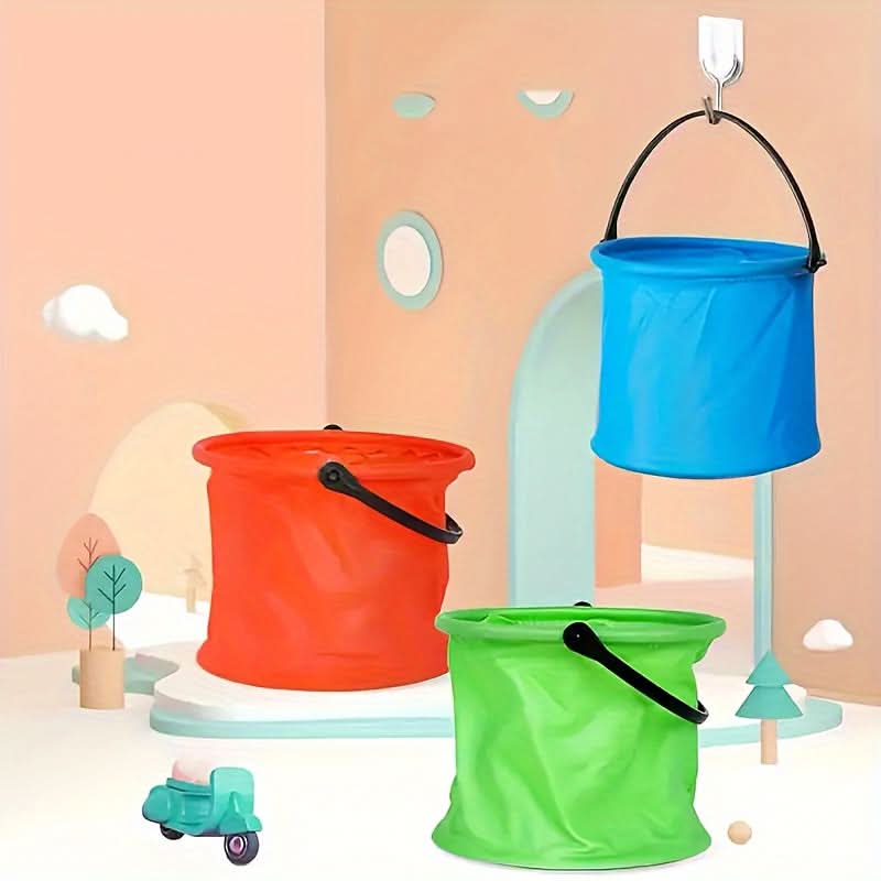 Mini Folding Beach Bucket – Durable PVC Collapsible Pail for Water Play
