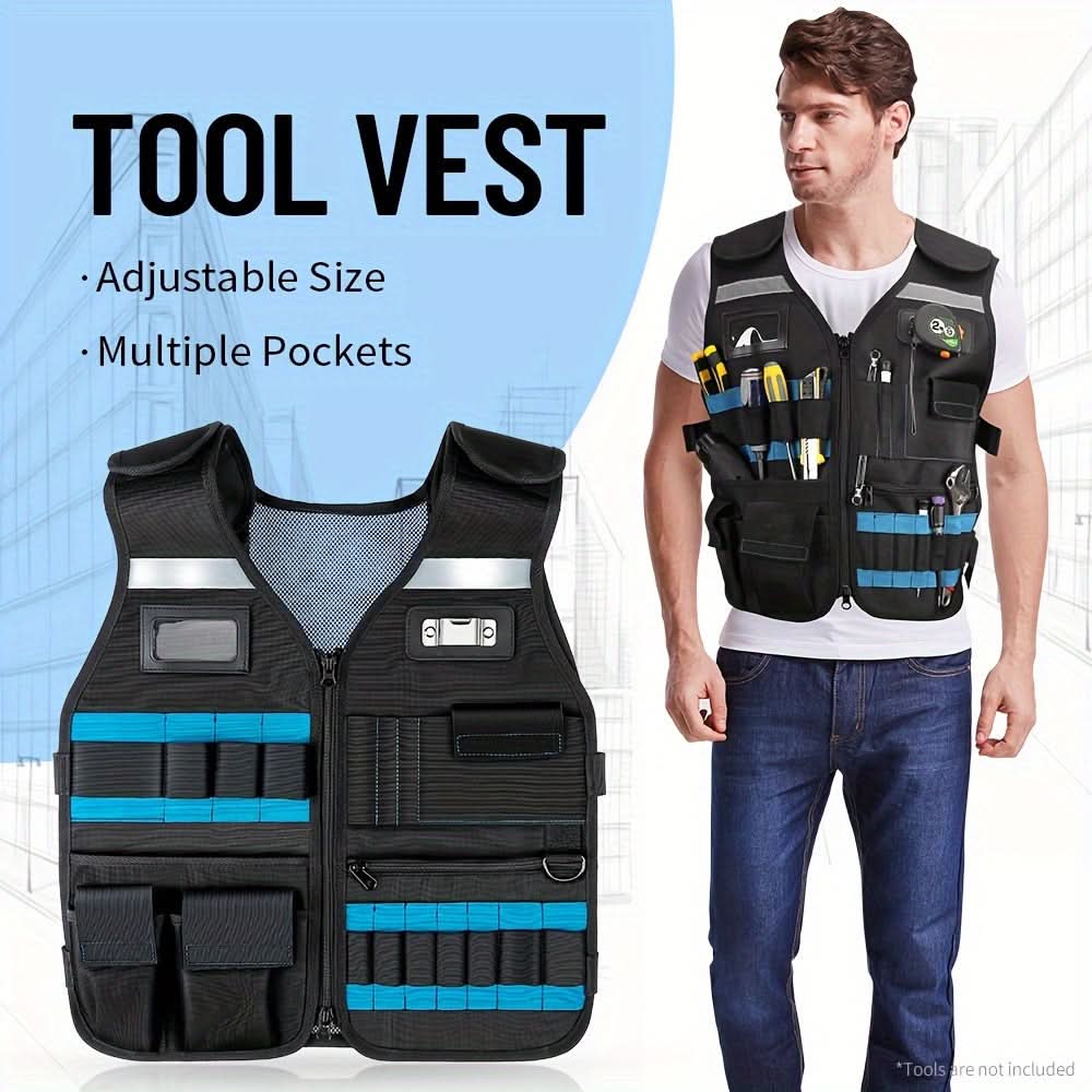 Adjustable Tool Vest with Multi-Pockets