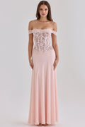 Georgette Corset Maxi Dress