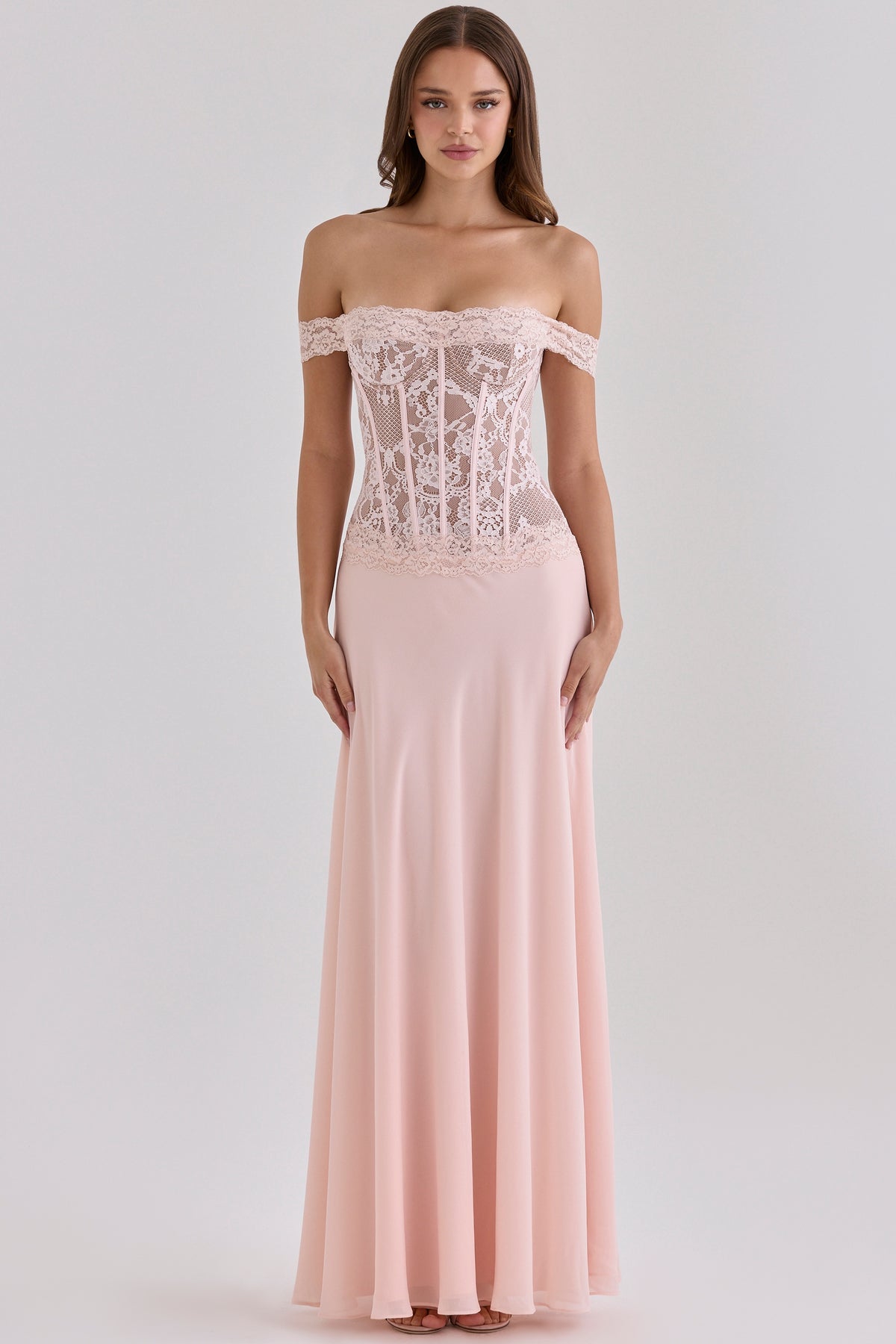 Georgette Corset Maxi Dress