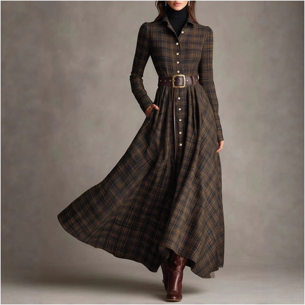 2025 European and American style women s clothing digital print lapel elastic waist shirt dress available on Amazon independent website image 0