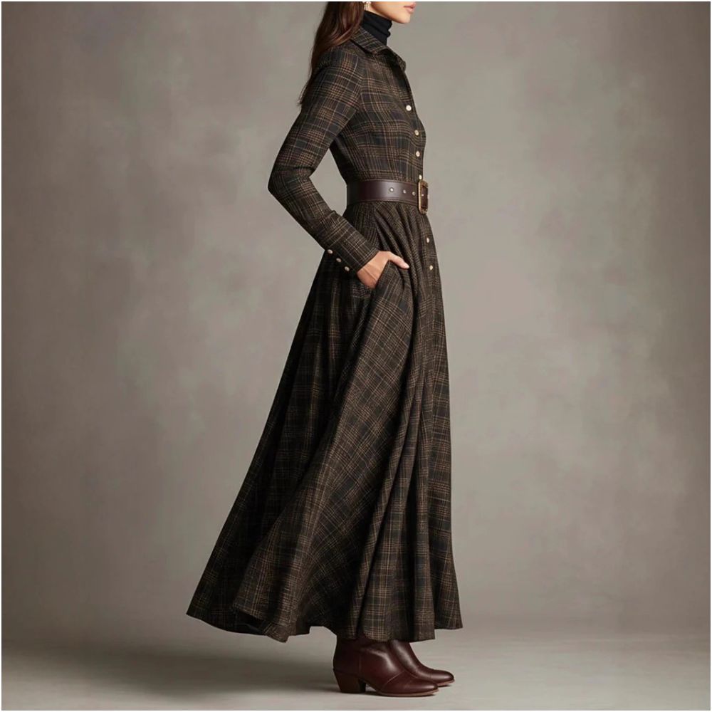 2025 European and American style women s clothing digital print lapel elastic waist shirt dress available on Amazon independent website image 2