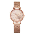 SK Women’s Quartz Watch – Diamond Dial Stainless Steel Mesh Fashion Timepiece