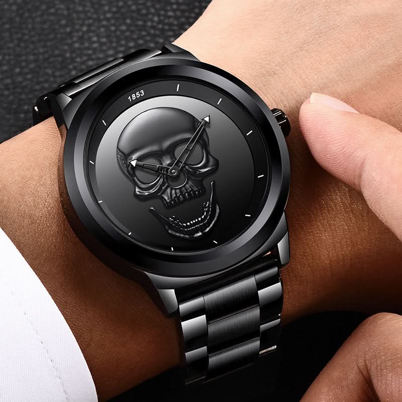 Men’s Skull 3D Quartz Watch – Fashionable, Waterproof Watch