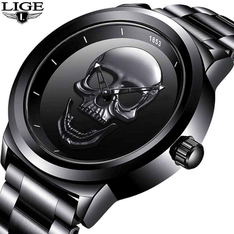 Men’s Skull 3D Quartz Watch – Fashionable, Waterproof Watch