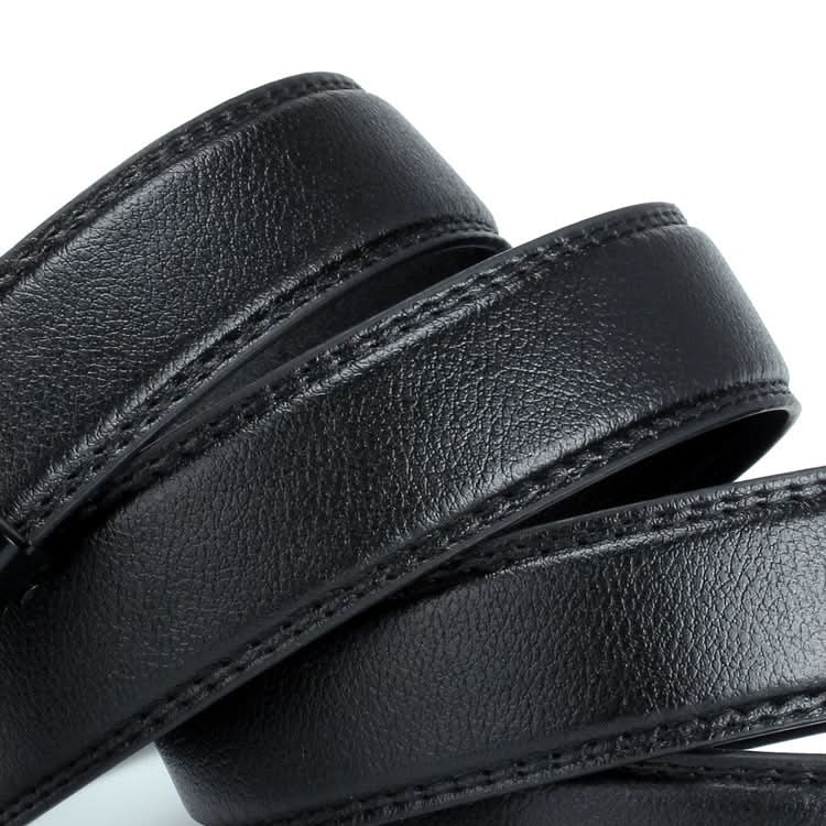 Men’s Automatic Meteor Shower Design Buckle Belt – Black Lychee Pattern